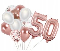 Zestaw balonów na 50 rose gold urodziny dekoracje urodzinowe balon foliowy