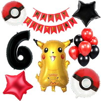 ZESTAW BALONÓW NA 6 URODZINY 6 LATEK POKEMON
