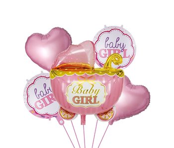 Zestaw balonów na Baby Shower, dla dziewczynki, 5 el - Party spot