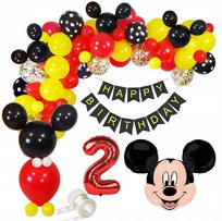 Zestaw Balonów na Urodziny 2 Latka Myszka Miki Mickey Dekoracje Dzieci