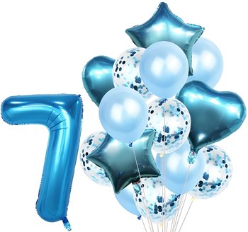 Zestaw Balonów Rocznica 7 Urodziny Hel Party 15Szt - Hopki