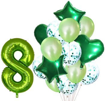 Zestaw Balonów Rocznica 8 Urodziny Hel Party 15Szt - Hopki