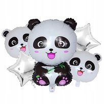 Zestaw Balonów Urodzinowych Panda Zwierzęta na Urodziny Przyjęcia 5 szt