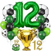 Zestaw balonów urodzinowych Sport Piłka Nożna Puchar świeczka cyfra - 12