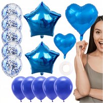 Zestaw Balonów Urodziny 14Sztuk + Wstążka 