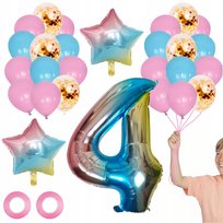 Zestaw Balonów Urodziny 29Sztuk Tęczowe Jednorożec