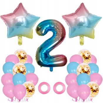 Zestaw Balonów Urodziny 29Sztuk Tęczowe Jednorożec - JAMKO