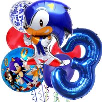 Zestaw balonów Z Niebieską Cyfrą Sonic - 3