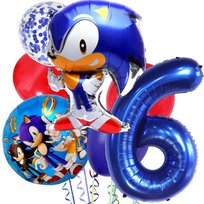 Zestaw balonów Z Niebieską Cyfrą Sonic - 6