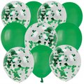 ZESTAW BALONÓW ZIELONY 10 sztuk KONFETTI URODZINY&nbsp;-&nbsp;Inna marka