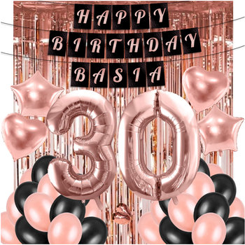 Zestaw Balony 30 Rose Gold Baner Imię Urodziny Z2 - Inna marka