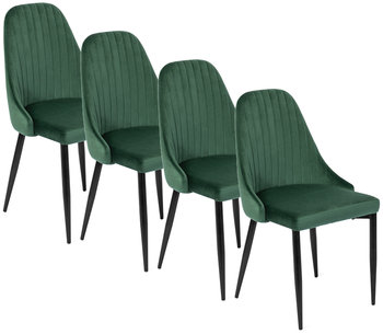 Zestaw BARI 4x Krzesło Zielone Welur - MEBEL ELITE