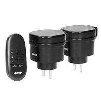 Zestaw bezprzewodowych mini gniazd sterowanych pilotem 2+1, IP44 ORNO