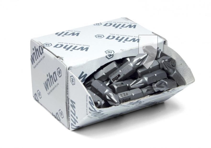 Zestaw bitów do wkrętarek WIHA Pozidriv Pz2 7929005, 50 szt.