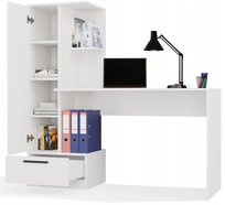 Zestaw Biurko COSMO Białe Z Regałem I Szufladą Topeshop