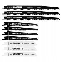 Zestaw brzeszczotów do piły szablastej 5 6 18 TPI, 10 szt. GRAPHITE 57T566