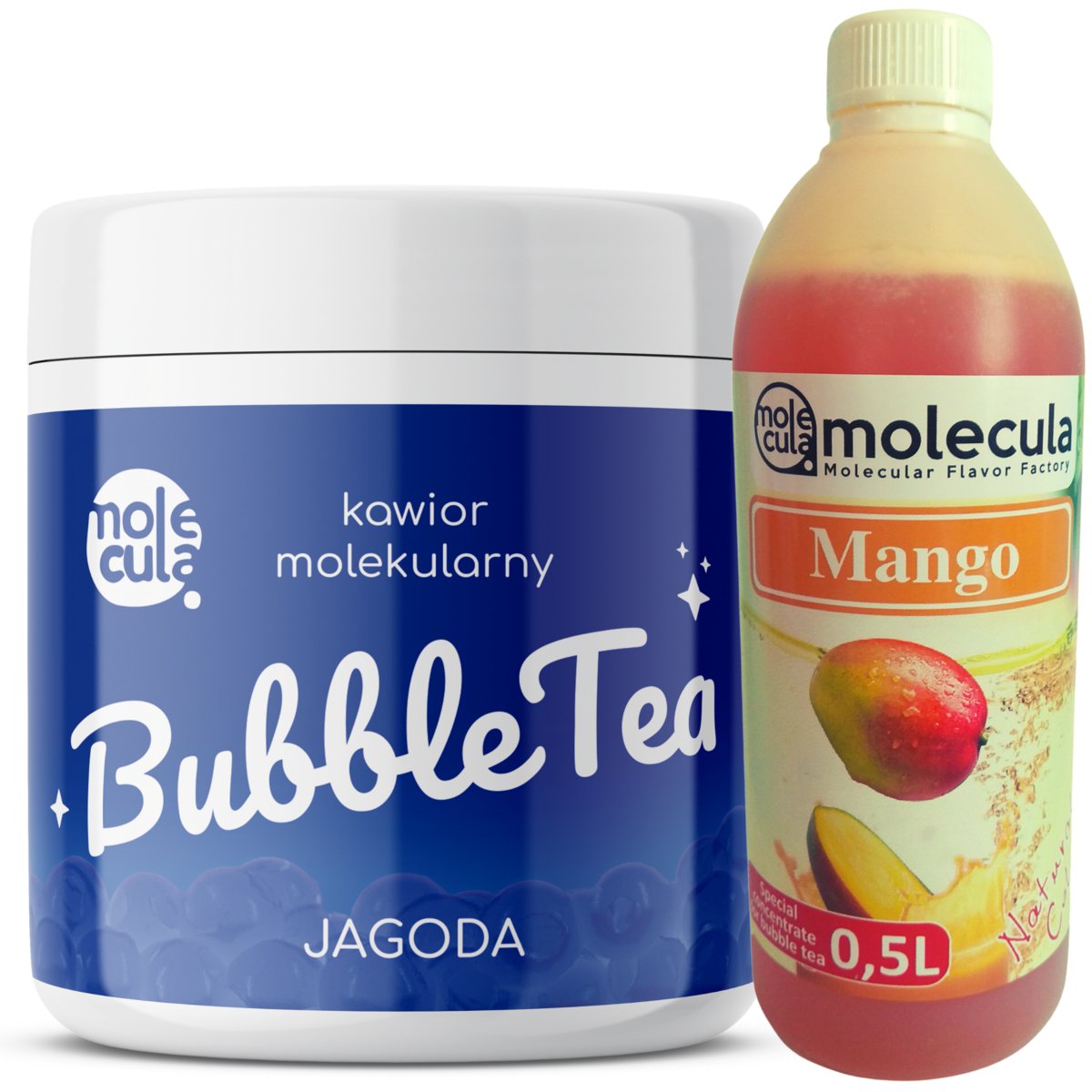 Zestaw Bubble Tea Kuleczki Jagoda, Syrop Mango, Kubki I Słomki