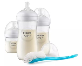Zestaw butelek dla niemowląt PHILIPS AVENT SCD837/12, 6 szt. - Natural Response antykolkowy smoczek karmienie piersią szczotka do mycia BPA free - Philips Avent