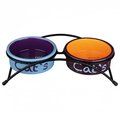 Zestaw ceramicznych misek na stojaku dla kota TRIXIE Eat on Feet, 12 cm, 2x300 ml - Trixie