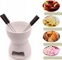 ZESTAW CERAMICZNYCH PODGRZEWACZY DO MASŁA ZESTAW GARNKÓW DO TOPIENIA FONDUE