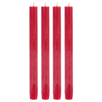 Zestaw czterech rustykalnych świec 5FIVE SIMPLE SMART, czerwony, 24,7cm - 5five Simple Smart
