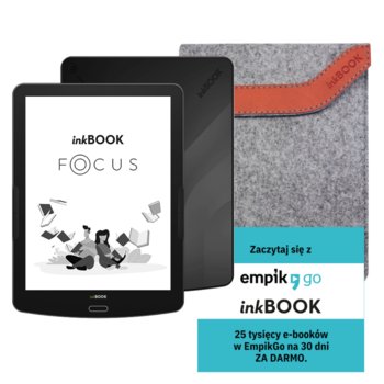Zestaw Czytnik E-booków inkBOOK FOCUS BLACK + Etui + Kod Empik Go 30 dni - InkBOOK
