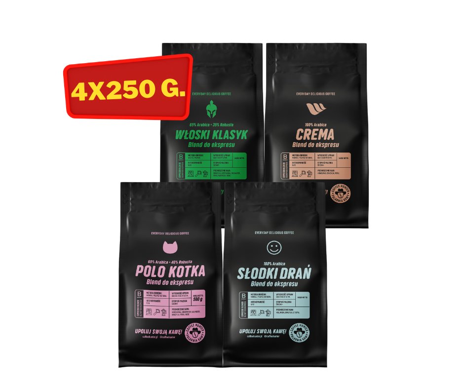 Zestaw Degustacyjny Kaw Blends 4 X 250 G Kawa Ziarnista COFFEE HUNTER Sklep EMPIK COM