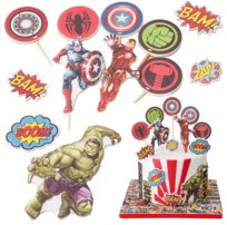 Zestaw Dekoracje na Tort Avengers Marvel 13 El. 2D