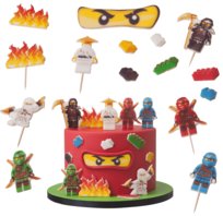 Zestaw Dekoracje na Tort Lego Ninjago 15 el. figurki postacie opłatek