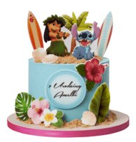 Zestaw Dekoracje na Tort STICH 13 El Gotowe Wycięte Masa Cukrowa Sticz