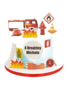 Zestaw Dekoracje Na Tort Straż Pożar 12 El. 2D - Słodka Fanaberia