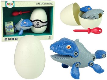 Zestaw Dinozaur Mosasaur Z Jajkiem Diy Śrubokręt Niebieski - Lean Toys