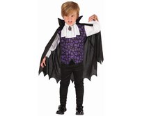 Zestaw dla dzieci Elegancki Wampir (bluzka z peleryną (odpinana na rzepy), żabot), rozm. 92/104 cm
