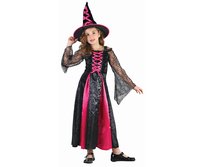 Zestaw dla dzieci Purpurowa Czarownica (sukienka, kapelusz), rozm. 130/140 cm
