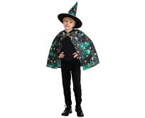 Zestaw dla dzieci Zielony Czarodziej ( peleryna, kapelusz), rozm. 120/130 cm