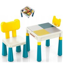 Zestaw do Budowania z KLOCKÓW i RYSOWANIA STOLIK ORGANIZER z Krzesłem