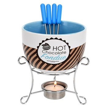 Zestaw do czekoladowego fondue EH EXCELLENT HOUSEWARE, niebieski, 11x15 cm - EH Excellent Houseware