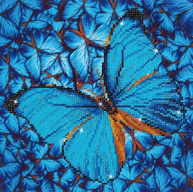 Zestaw do diamond painting, Błękitny motyl DIAMOND DOTZ Sklep