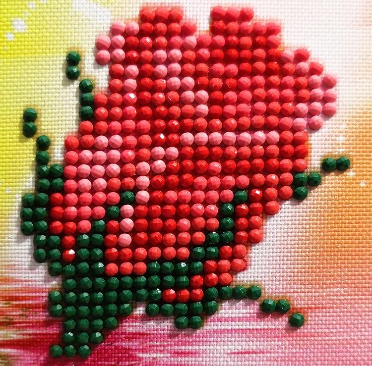 Zestaw do diamond painting, Pączek róży DIAMOND DOTZ Sklep