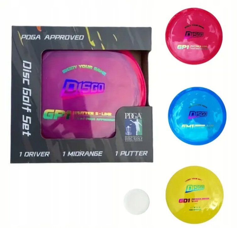 Pdga Disc Zestaw do Disc Golf DISGO PDGA 3 Dyski Putter Mid Range Driver Marker ...