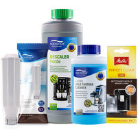 Zestaw do Ekspresu Melitta Filtr AL-TES46, Latteo 250ml, Tabletki czyszczące Melitta Perfect Clean 4szt, Verde 500ml