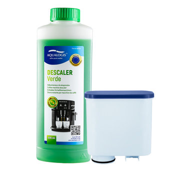 Zestaw do Ekspresu Philips Saeco, Filtr AL-Clean, Odkamieniacz Aqualogis Verde 500ml - Aqualogis