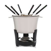 Zestaw Do Fondue 1,3 L 6 Osób Czarno-Kremowy SCANDI DUKA