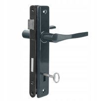 Zestaw do Furtki Bram Bramy Antracyt Klamka 90 Klucz Grafit Zamek 90/22