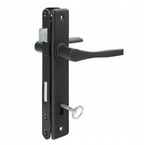 Zestaw do Furtki Bram Bramy Garażowej Klamka 90 Klucz Czarna Zamek 90/22