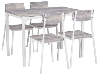 Zestaw do jadalni stół i 4 krzesła szary z białym BISMARCK - Beliani