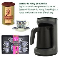 Zestaw Do Kawy Tureckiej: Elektryczny Zaparzacz, Filiżanki Orientalne, Kawa 250G