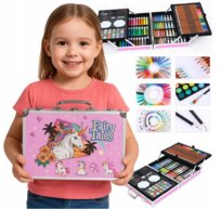 ZESTAW DO MALOWANIA DLA DZIECI Dziewczynek Artystyczny Plastyczny WALIZKA