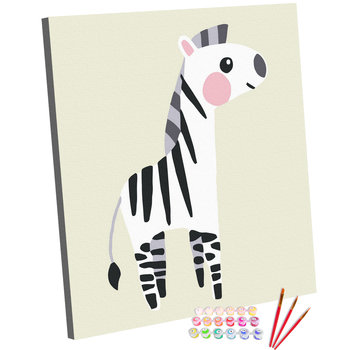 Zestaw do malowania po numerach, 20x20, Zebra Zosia - 123Art