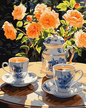 Zestaw do malowania po numerach. "Herbatka w ogrodzie" 40x50cm, KHO5683 - Ideyka